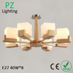 Hot sell Modern wooden lamp 3/5/8 arms wooden ceiling lamp made in Zhongshan