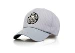 Grey Black Cotton Twill Baseball Cap , 3D Embroidery Logo Golf Minor League