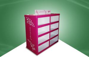 China Rose Red Strong Paper Cardboard Pallet Display in Stores 80X60X130CM factory