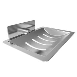 China Chrome Adhesive Sove Bathroom Soap Holder Matt Stainless Steel Soap Tray factory