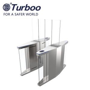 China SUS304 RS485 Tempered Glass Sliding Turnstile Gate Full Height factory