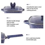 Kitchen Aluminum Cookware Set Maifan Stone Non Stick With Glass Lid