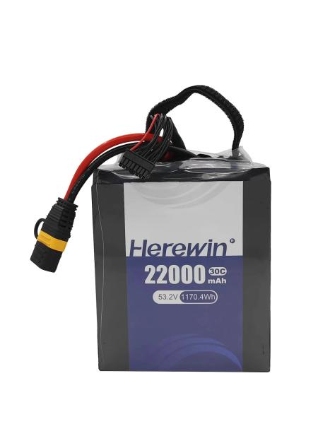Soft Pack UAV Drone Battery 53.2V Herewin 14S 22000MAH AI Aircraft Drone LFP