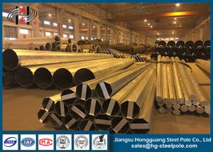 China Polygonal 55FT Steel Power Transmission Poles With Hot Dip Galvanized / Painting factory