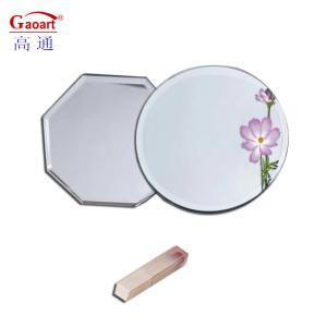 China Home Decor Adhesive Wavy Full Length Frameless Glass Mirror for Living Room 80cm Round factory