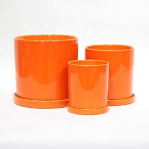 China Sleek And Glossy Ceramic Flower Pots With Holes Craftsmanship factory
