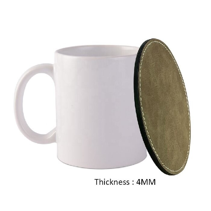 Personalized Blank Sublimation PU Leather Coasters For Sublimation Photos Printing