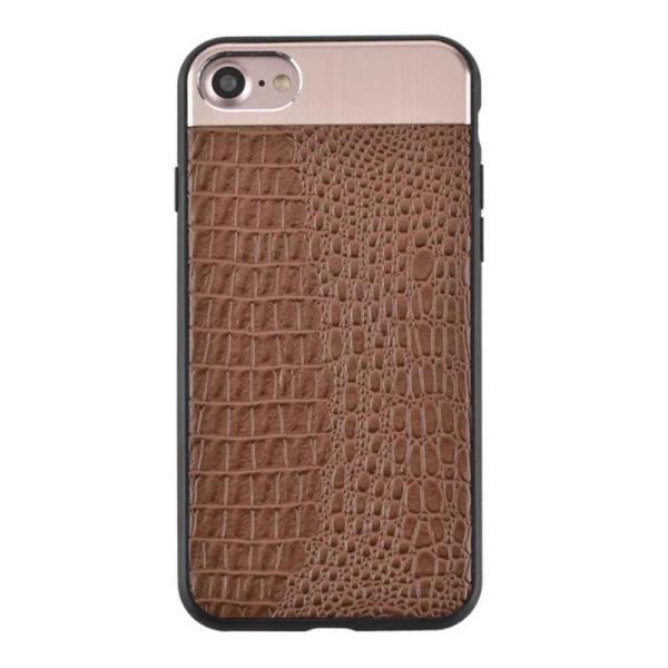 PC+TPU+Metal Simple Business Splicing Crocodile Pattern Back Cover Cell Phone