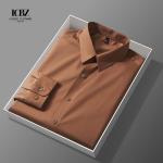 Gender Men Slim Fit Dress Shirt with Logo 100% Mercerised Blue/Red/Green/White