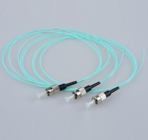 China FC/UPC multimode OM3 50/125 Simplex 0.9mm aqua LSZH fiber optic pigtail factory