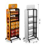 Metal wire potato chips candy snack display racks detachable mobile display