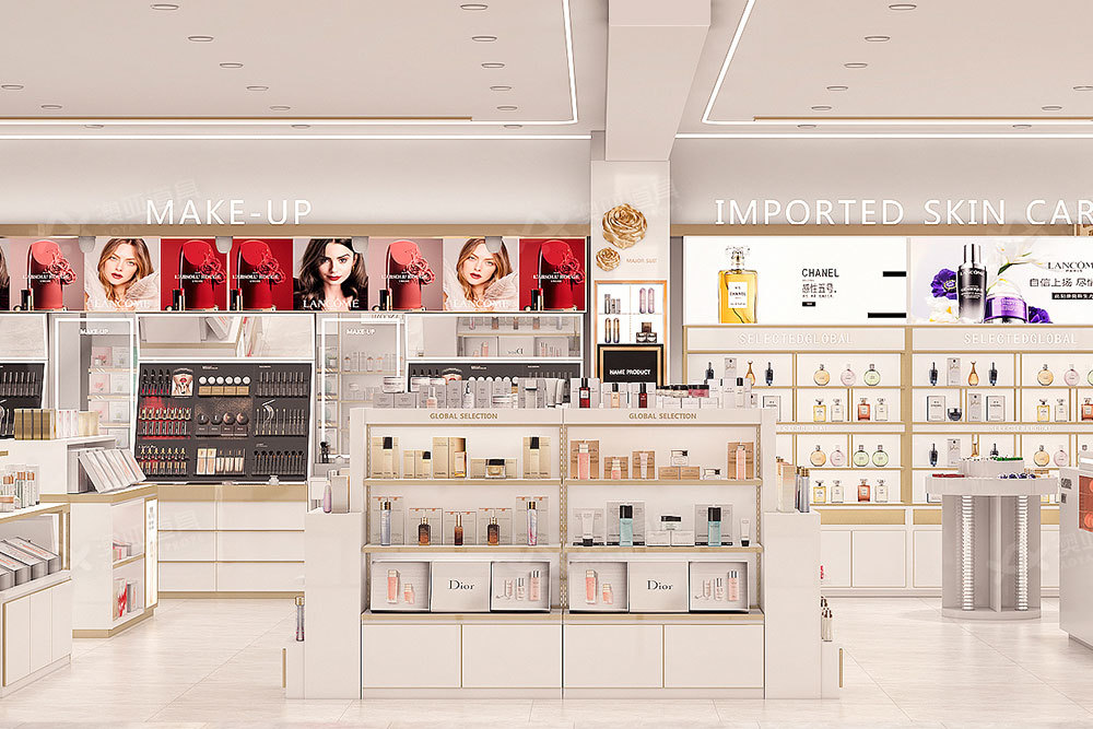 High-end Luxury Beauty Store Fixtures Makeup Display Cabinet For Skincare Shop Design And Premium Shop Decoration