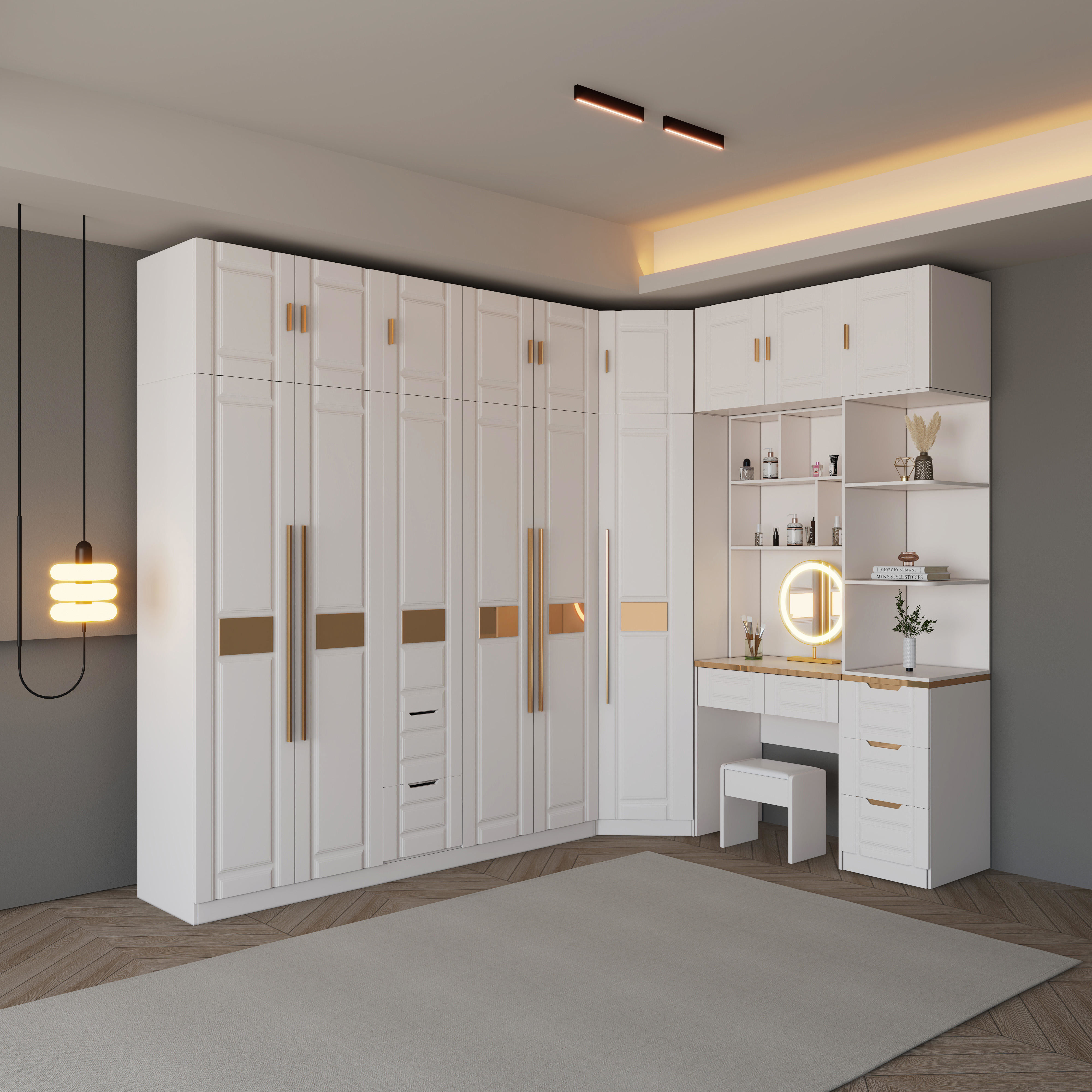 Particleboard MDF Bedroom Wood Panel Furniture Clothes Storage Cabinet