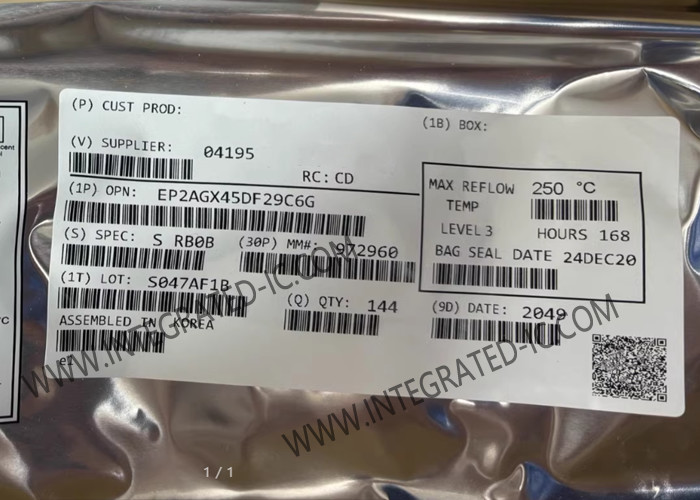 Field Programmable Gate Array EP2AGX45DF29C6G 3.35Mbit FPGA Programmable Logic