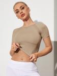 Short Sleeve Women'S Yoga Outfit Seamless Workout Crop Tops