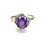 Fashion Jewelry 925 Silver 8mmx10mm Oval Citrine Cubic Zircon Ring (R131)