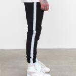 Wholesale 3m reflective striped pants mens custom casual streetwear jogger