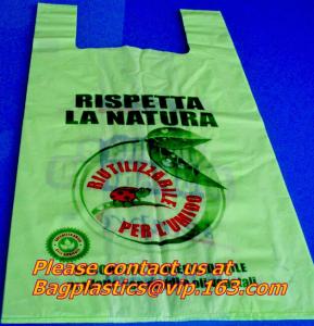 China HDPE biodegradable bags, biodegadrable T-shirt bag,100%biodegradable bag EN13432 factory