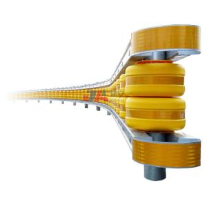 China Roadway Safety Yellow EVA Rotary Barrier Anti-Corrosion Guardrails With Standards factory