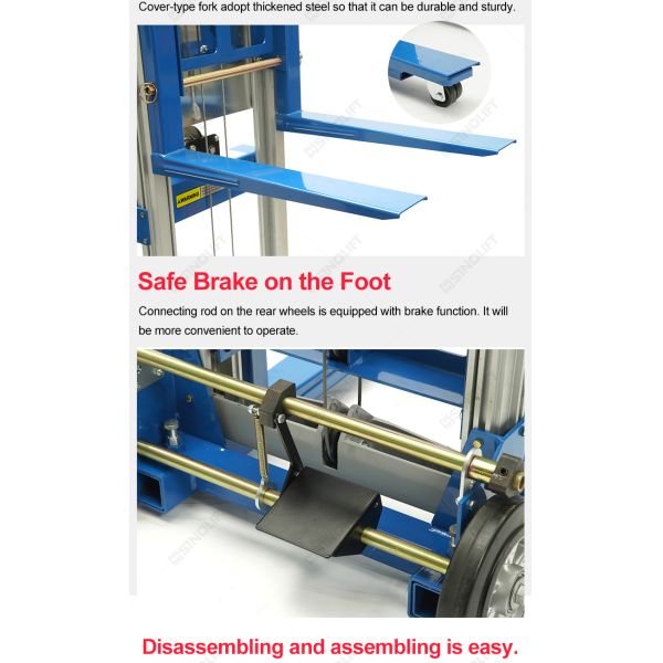 SW Series Manual Hand Winch Stacker with Straddle Legs – Superior Stability for Demanding Loads