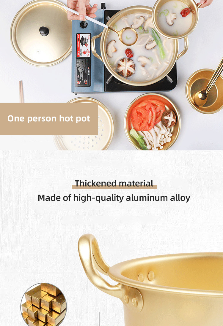 Korean Style Kimchi Noodle Pot Kitchen Cooking Pots Korean Cookware Soup Serving Pot With Two Handle