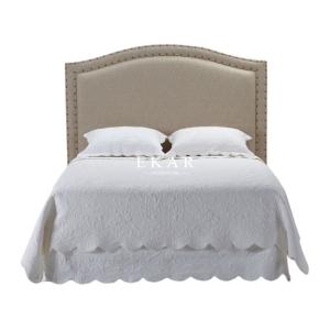 China Modern Bedroom Set King Size Fabric Cushion Headboard Bed factory