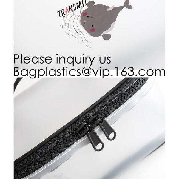 Cute Style Transparent PVC Unicorn Prints Makeup Cosmetic Bag Pouch for Women Girls Candy Bag, bagease, bagplastics