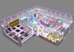 Zipline Indoor Trampoline Park Playground Wipe Out Customized Colors