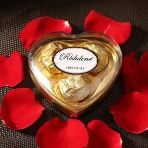 China 3PCS Palm Oil Heart Shape Boxes Sweet Chocolates With Peanut factory