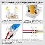 4pin 10mm LED Strip Connector Crystal Buckle Solderless Extension Terminal