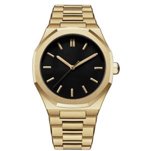 China PVD Plated Gold Mens Quartz Stainless Steel Watch 5atm Water Resistant factory