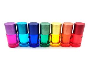 China 5ml Rainbow Colored Glass Roller Bottles For Essential Oils , Glass Perfume Bottles factory