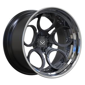 China Polished Lip 2 Piece Gun Metal Disc Aluminum Alloy Forged Rims 350z Car Wheels factory