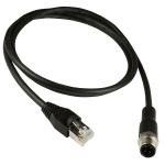 M12 To Rj45 Gigabit Industrial Ethernet Cable Cat5e Cat6 Black Color