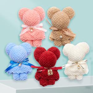 China Best Gift Private Label Cute Bear Shower Microfiber Soft Gift Sets Face Towels 35*75cm factory