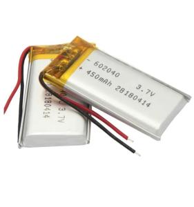 China KC certified Lithium Batteries 602040 Rechargeable Li Polymer Battery 3.7V 450mAh factory