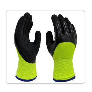 China Cold Environment High Visibility Duration Warm 3/4 Half Coating Nitrile Winter Gloves factory