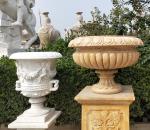 Marble carvings planter stone carved flowerpot sculpture,outdoor stone garden