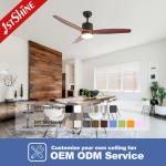 Solid Wood Ceiling Fan With Light 3 Blades Ac Reversible Motor Quite Led Fan