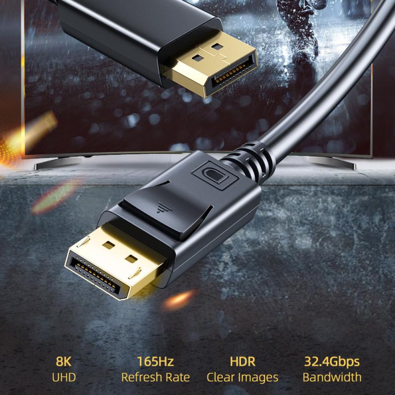 8K 4K 60Hz HDR DisplayPort 1.4 Cable Adapter For Laptop PC TV Projector