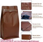 Flat Bottom Coffee Pouches With Degassing Valve, Food Storage Bags With