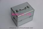 Silver Aluminum Makeup Cases Cosmetics Handbags Beauty Cases Multi-trays Makeup