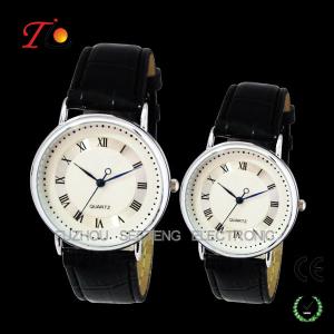 China Classical Stylish Leather Strap Quartz Wrist Watches for Lovers/Couple factory