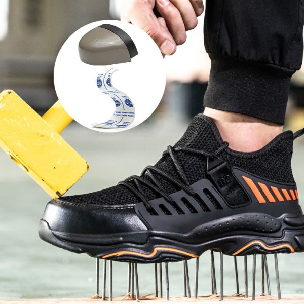 SHENGJIE OEM Steel Toe Work Shoes Microfiber Leather Upper EVA Outsole Anti-Puncture Anti-Slip Safety Shoes