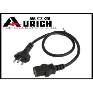 China Brazil 3 Pin Printer Power Cable 15A 250V , Computer Monitor Power Cable on sale
