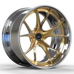 High Polish Lips 2 Piece Forged Wheels Rim For Audi RS6 20inch Brush Gold