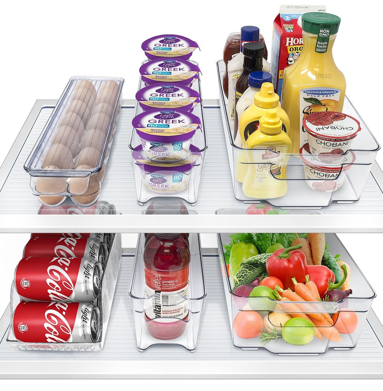 Fridge Bins and Freezer Organizer Refrigerator Bins Stackable Storage Containers BPA-Free Drawer