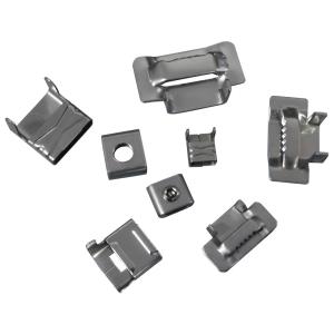 China 20mm 25mm Stainless Steel Banding Clips , Banding Strap Clips Customized Thickness factory