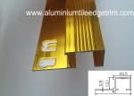 Durable Non Slip Aluminum Stair Nosing For Carpet Anodized Shiny Gold Color