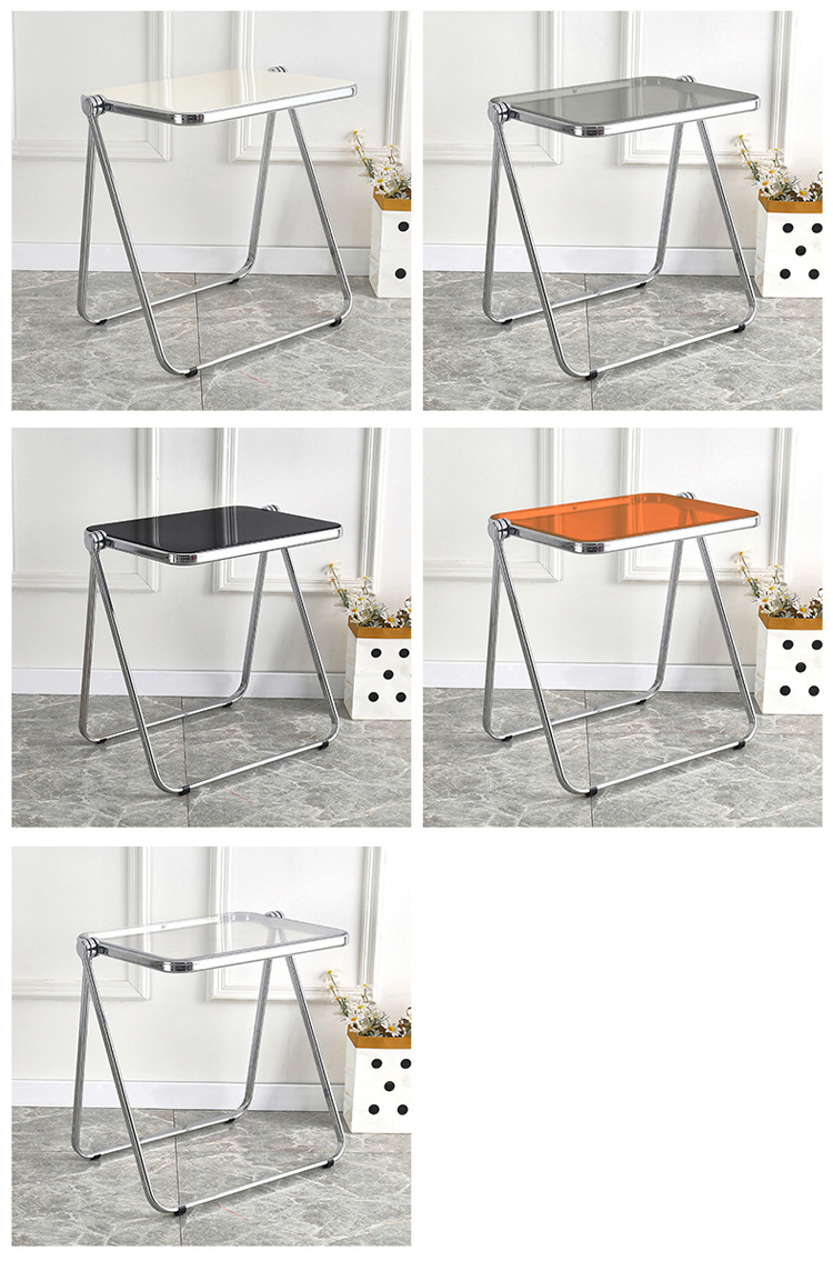 Metal and Plastic Folding Picnic Dining Coffee Table for Modern Outdoor Garden Living Room